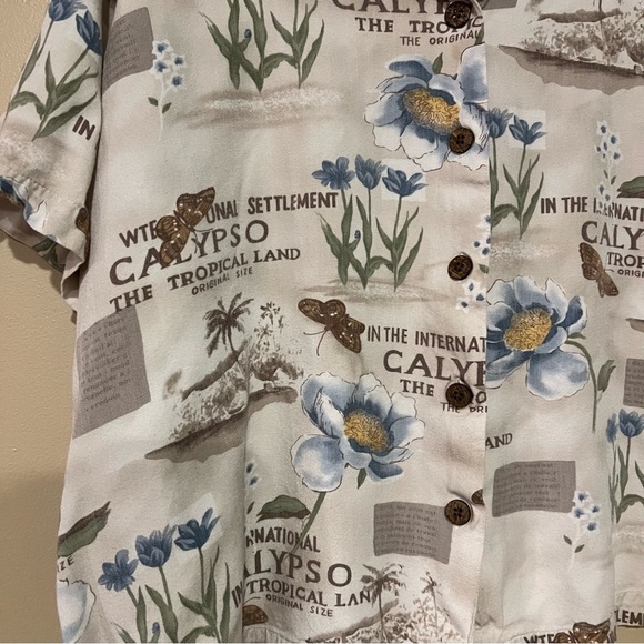 Havana Jacks Cafe Hawaiian Collared Button Down Womens Shirt Size 1x - Picture 2 of 4